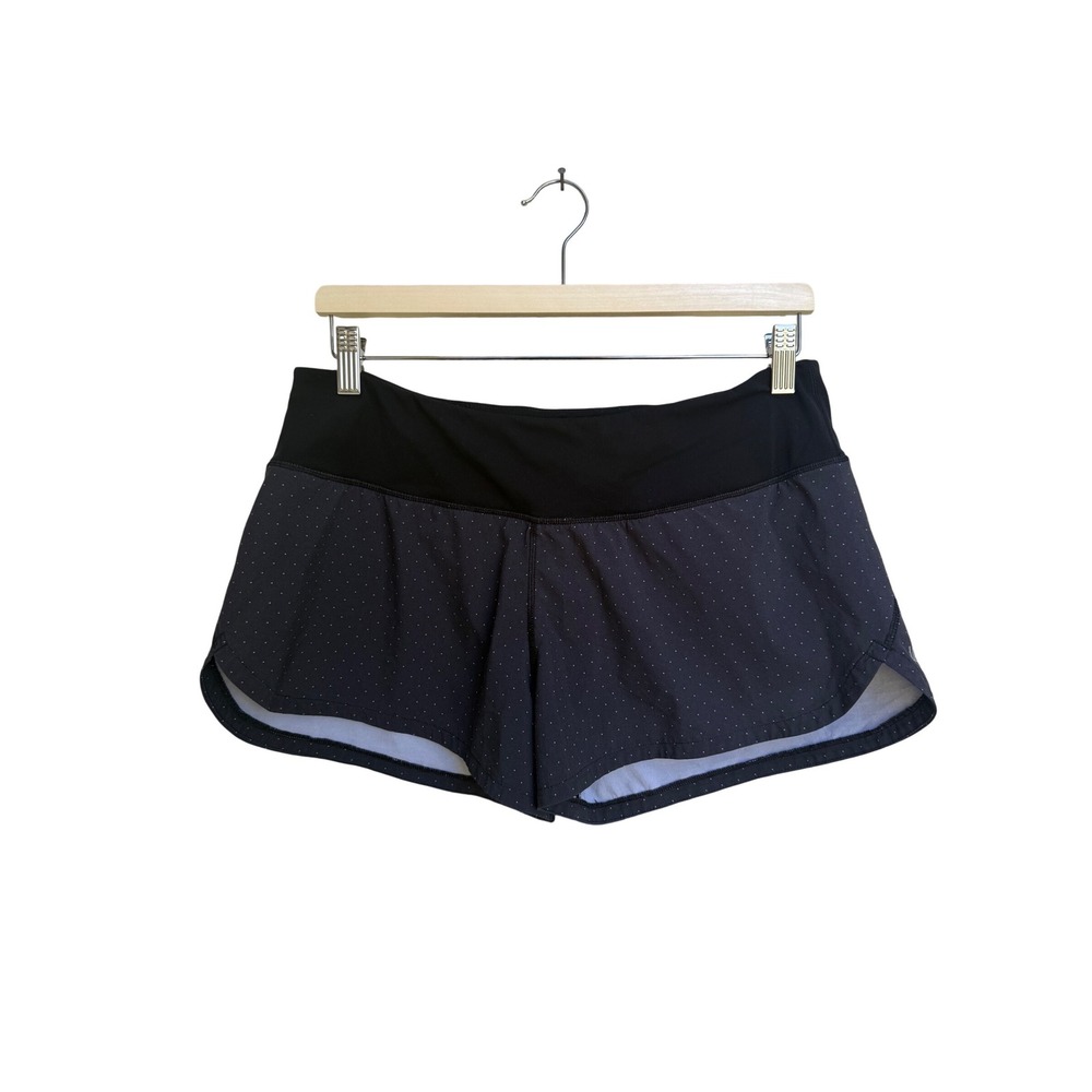 Vuori Clementine Running Shorts Black Polka Dot Womens Zipper Pocket Size Medium